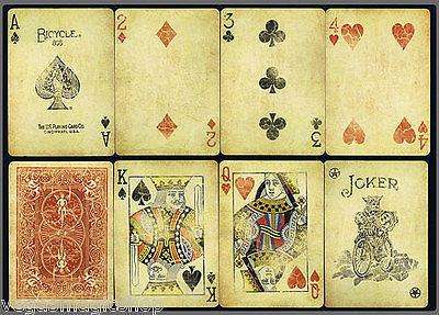 1800 Vintage Red Bicycle Playing Cards Deck - Image 4
