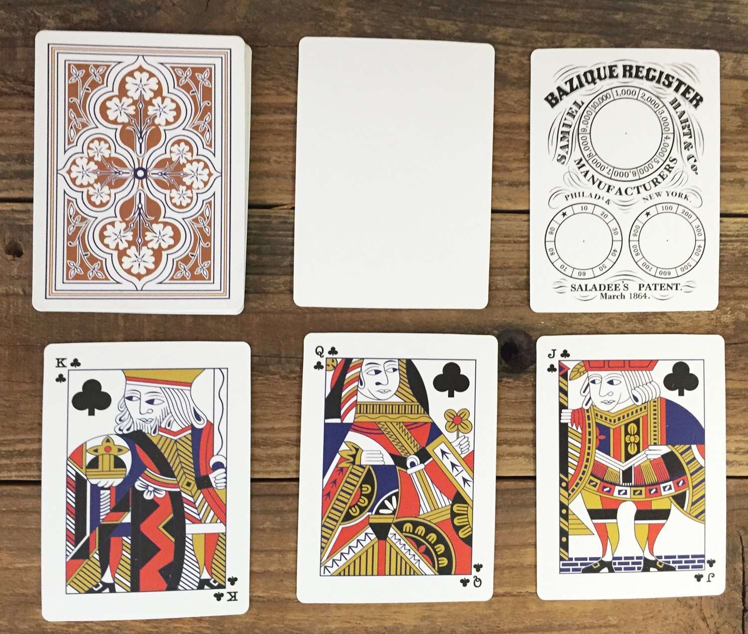 1864 Saladee's Replica Playing Cards Standard Deck Hart's Linen Eagle Deck - Image 2
