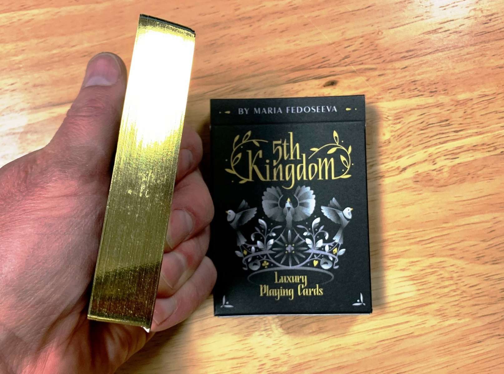 5th Kingdom Black Gold Gilded Playing Cards USPCC - Image 2