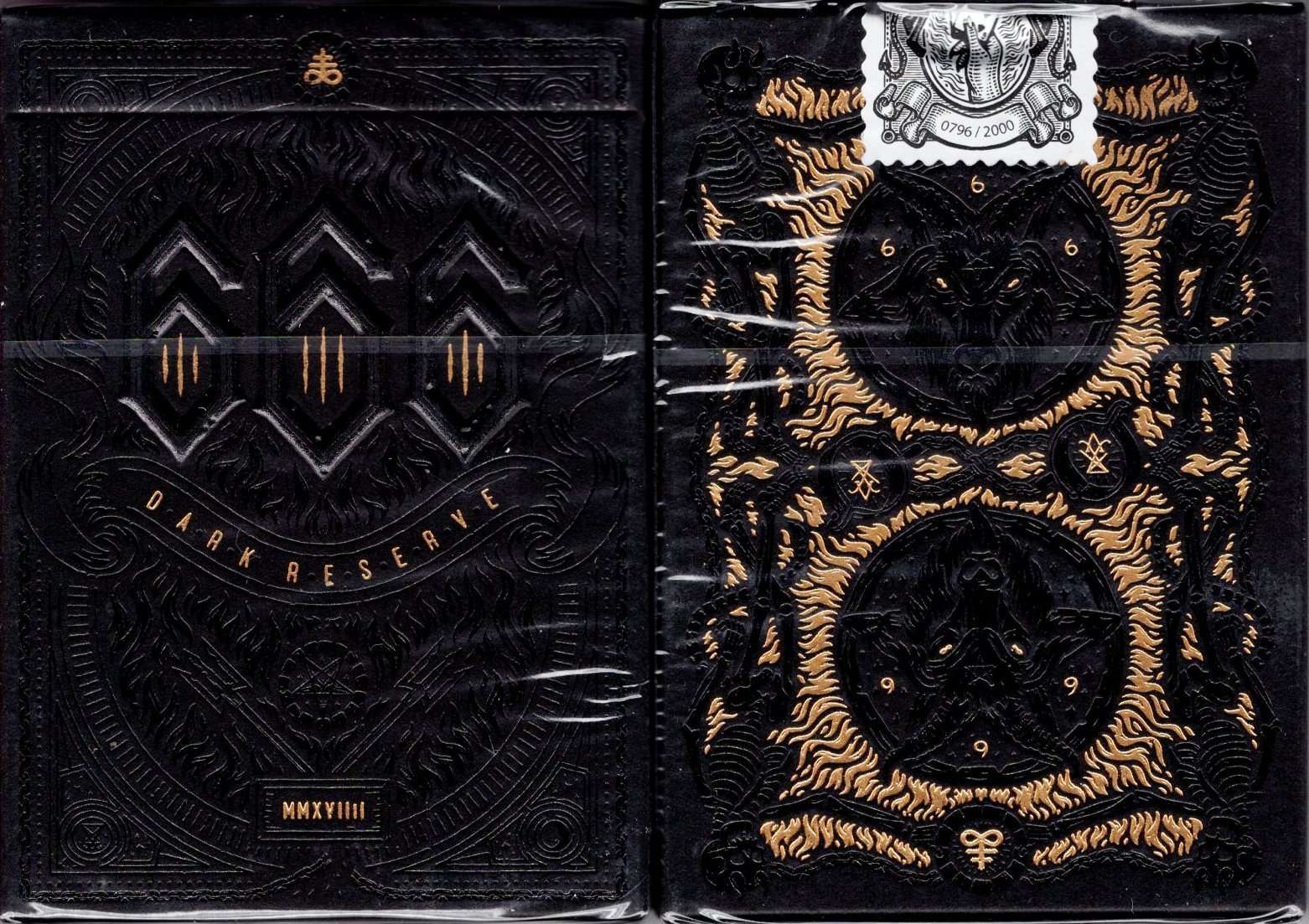 666 Dark Reserve Gold Foil Playing Cards Cartamundi