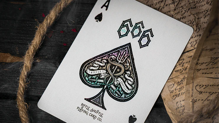 666 Dark Reserves Holographic Foiled Edition Playing Cards Cartamundi - Image 5