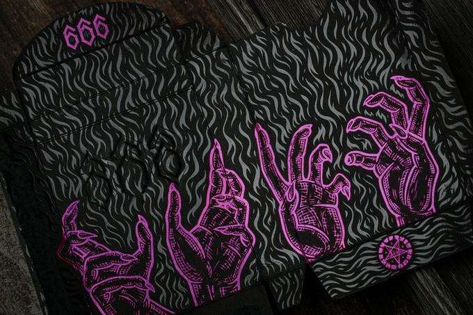666 Emerald Hellfire & Purple Inferno Playing Cards 2 Deck Set Cartamundi - Image 10