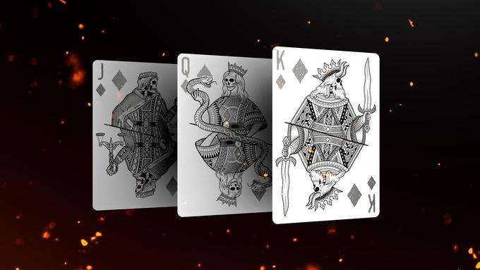 666 Greedy Gold & Skeletal Silver Gilded Playing Cards 2 Deck Set - Image 2