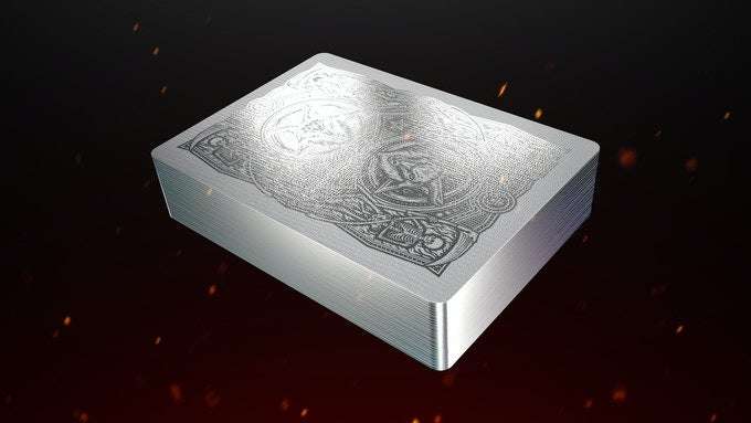 666 Greedy Gold & Skeletal Silver Gilded Playing Cards 2 Deck Set - Image 7