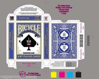 8-Bit Traditional Blue Pixelated Bicycle Playing Cards Deck - Image 4