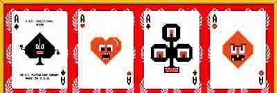 8-Bit Traditional Blue Pixelated Bicycle Playing Cards Deck - Image 9