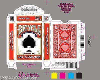 8-Bit Traditional Red Pixelated Bicycle Playing Cards Deck - Image 3