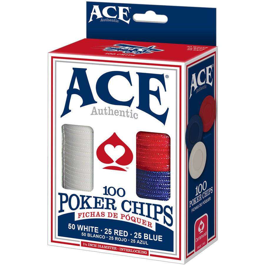 Ace Authentic 100 Count Poker Chips Cartamundi - Image 2