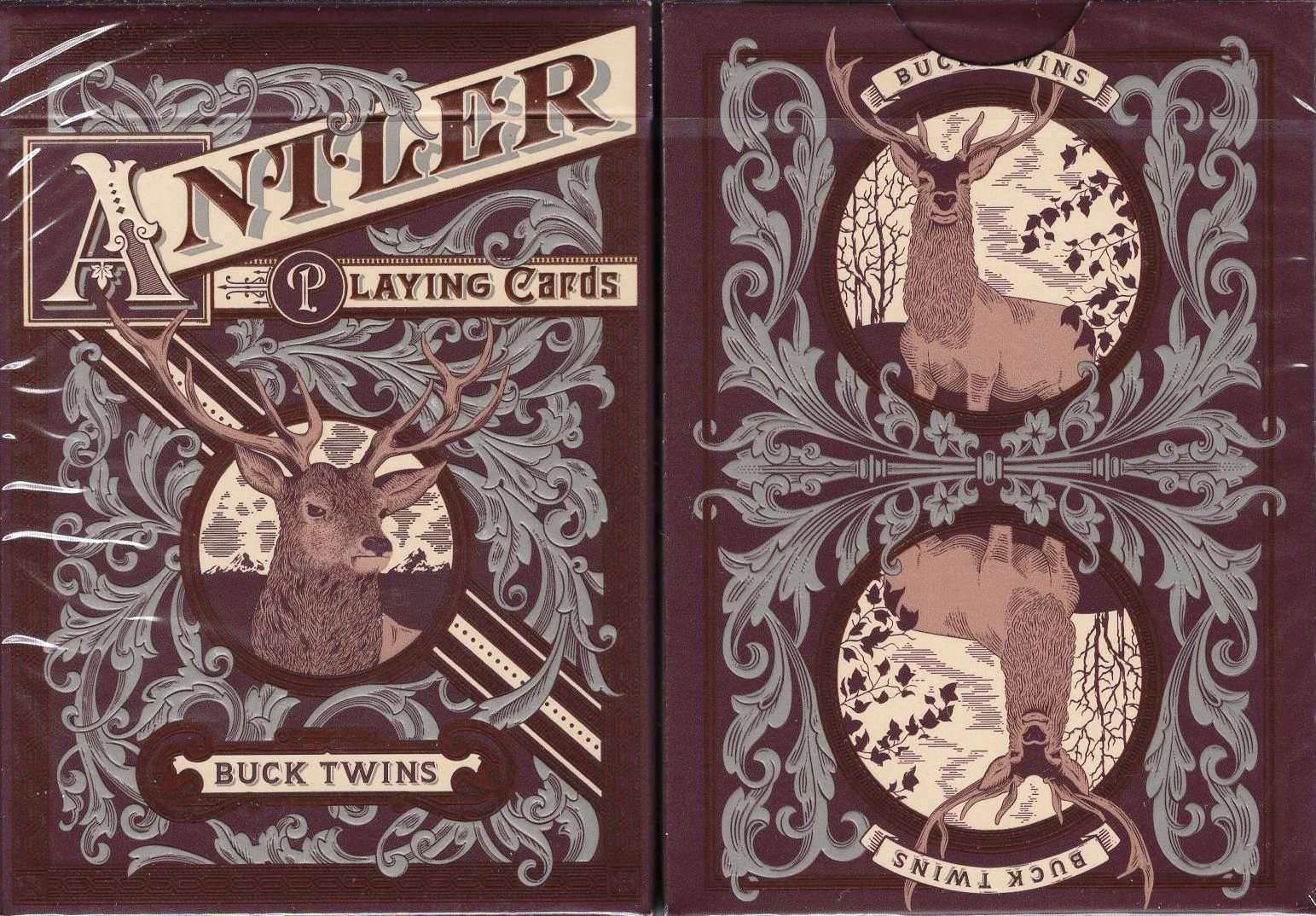 Antler Playing Cards USPCC - Green & Maroon - Image 5