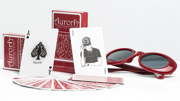 Aurora Red Playing Cards USPCC - Image 4