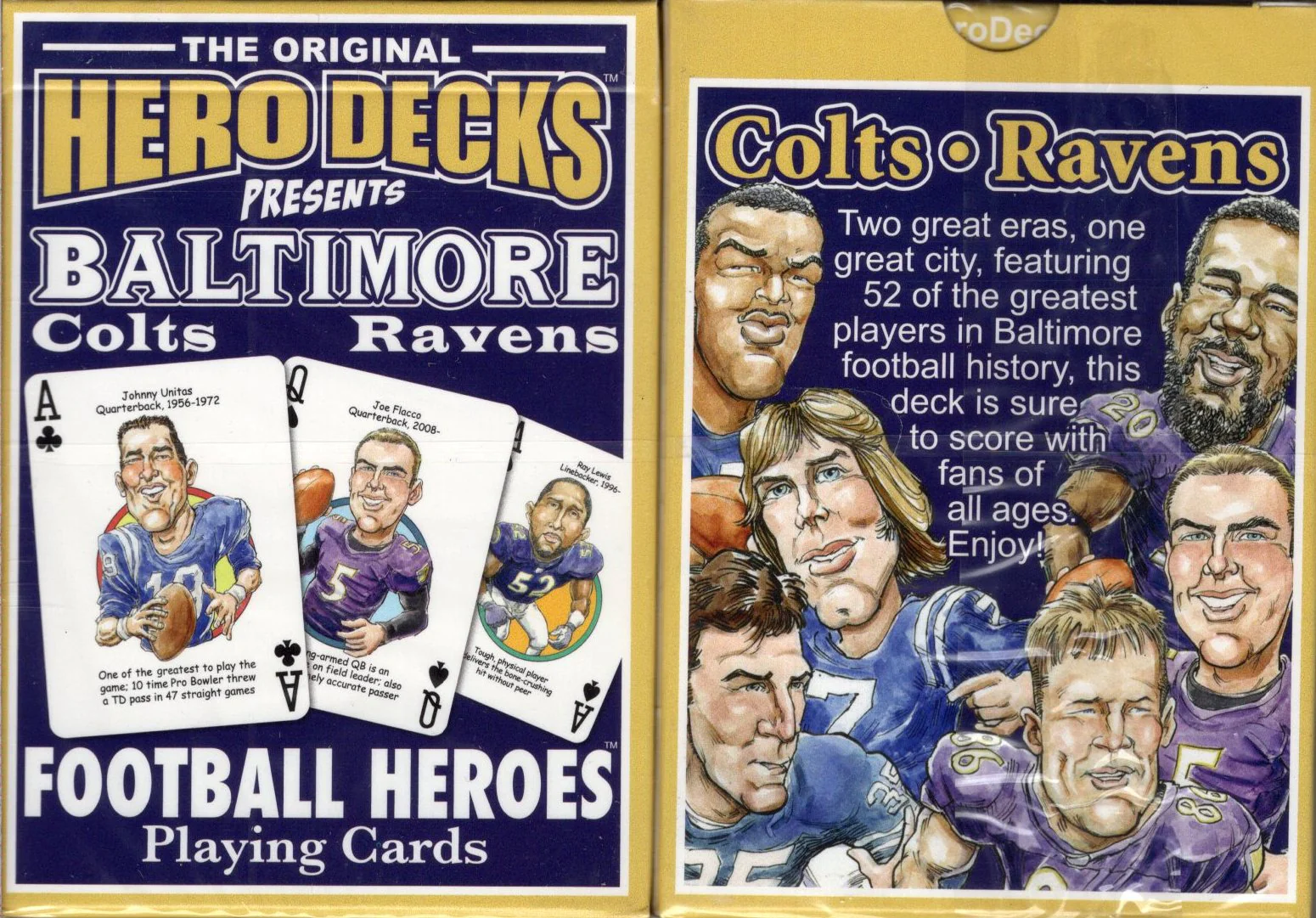 Baltimore Football Heroes Playing Cards