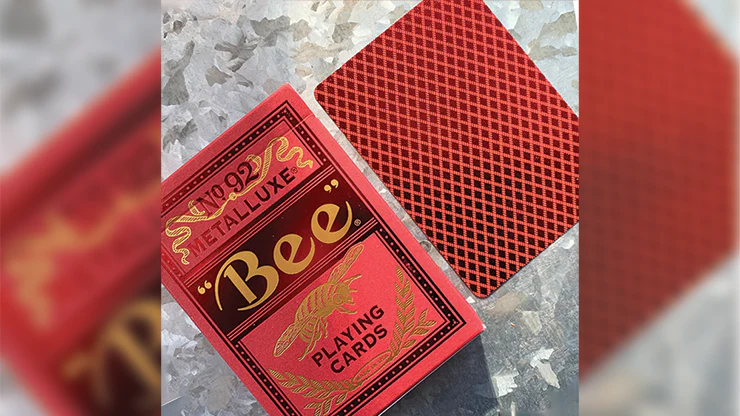 Bee MetalLuxe Red Playing Cards - Image 3