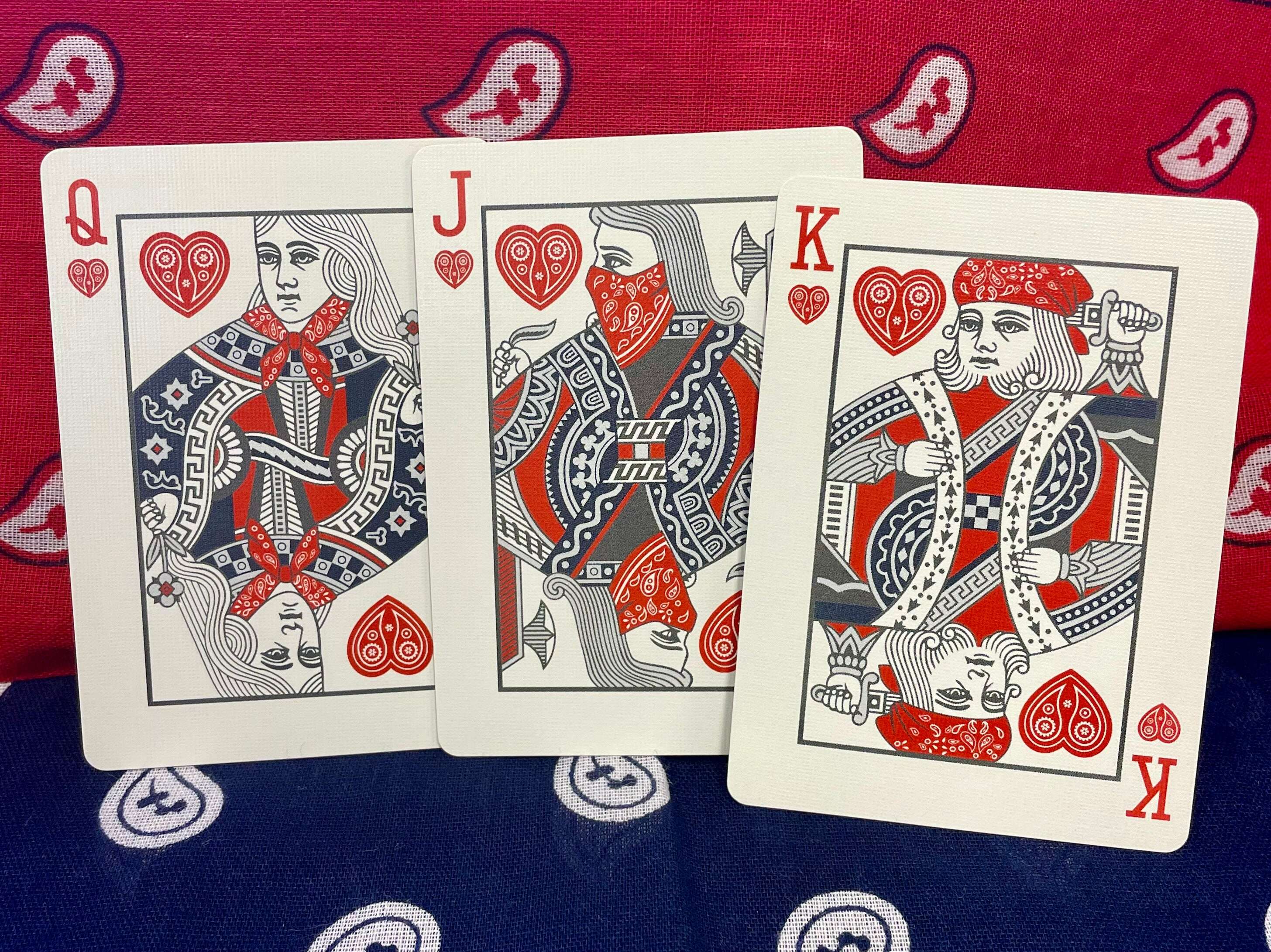 Bicycle Bandana Playing Cards - Worn Denim Blue - Image 6