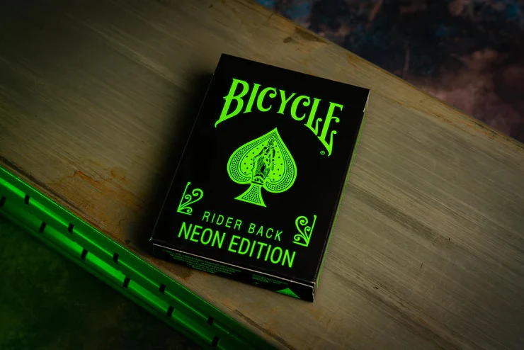 Bicycle Neon Rider Back Green-Glo Deck Playing Cards - Limited Edition - Image 3