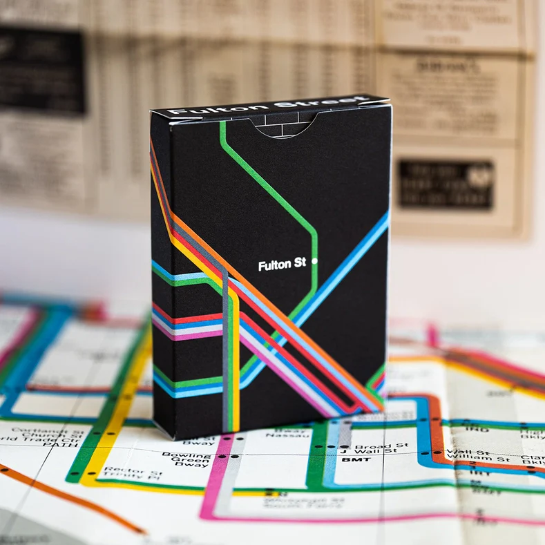 BLACK EDITION FULTON STREET MTA PLAYING CARDS (1972 VIGNELLI MAP) - Image 3