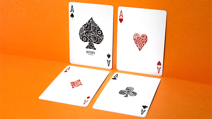 Butterfly Worker Marked Playing Cards Orange Cartamundi - Image 2
