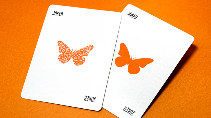 Butterfly Worker Marked Playing Cards Orange Cartamundi - Image 3