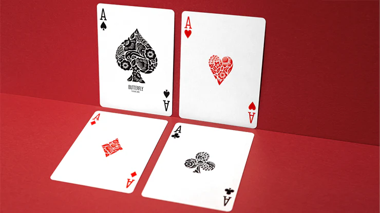 Butterfly Worker Marked Playing Cards Red Cartamundi - Image 2