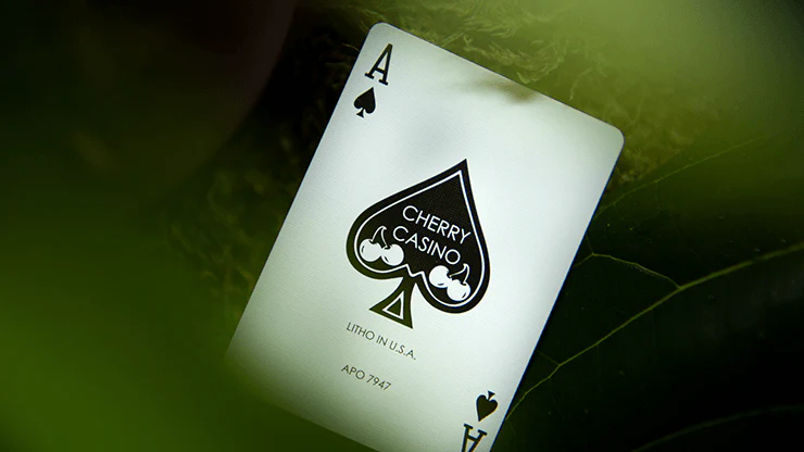 Cherry Casino House Deck Sahara Green Playing Cards USPCC - Image 3