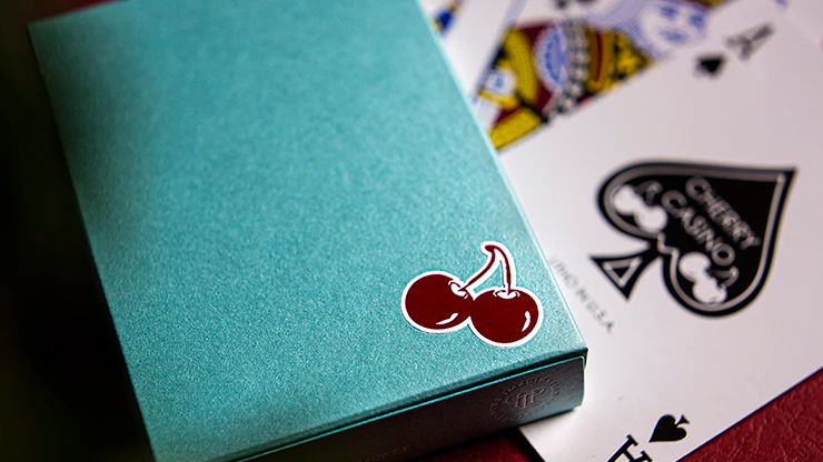 Cherry Casino House Deck Tropicana Teal Playing Cards USPCC - Image 2
