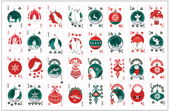 Christmas Playing Cards 2 Deck Set - Image 2