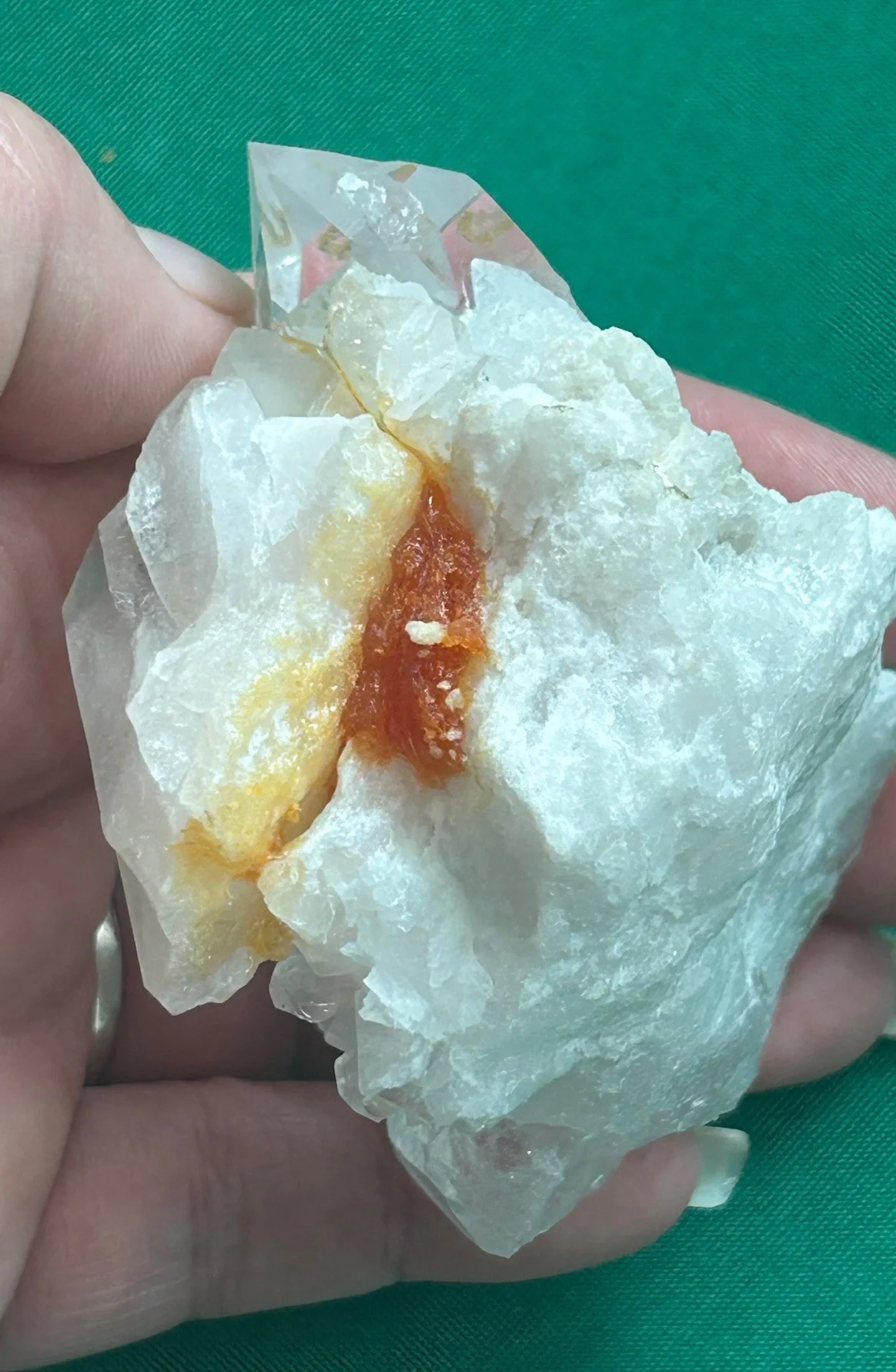 Clear Quartz Cluster with Iron Oxide Inclusions - Image 2