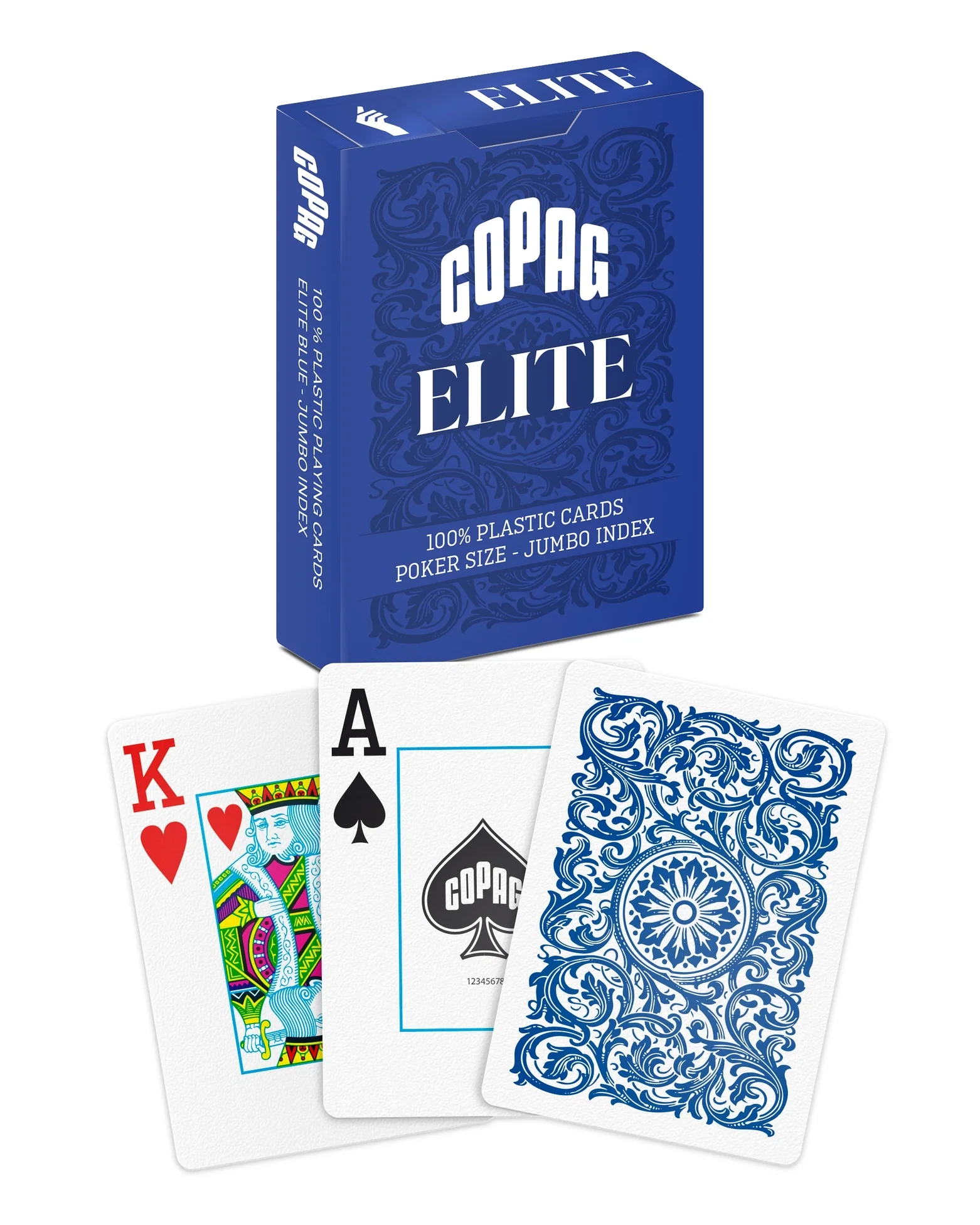 Copag Elite 100% Plastic Jumbo Index - Blue