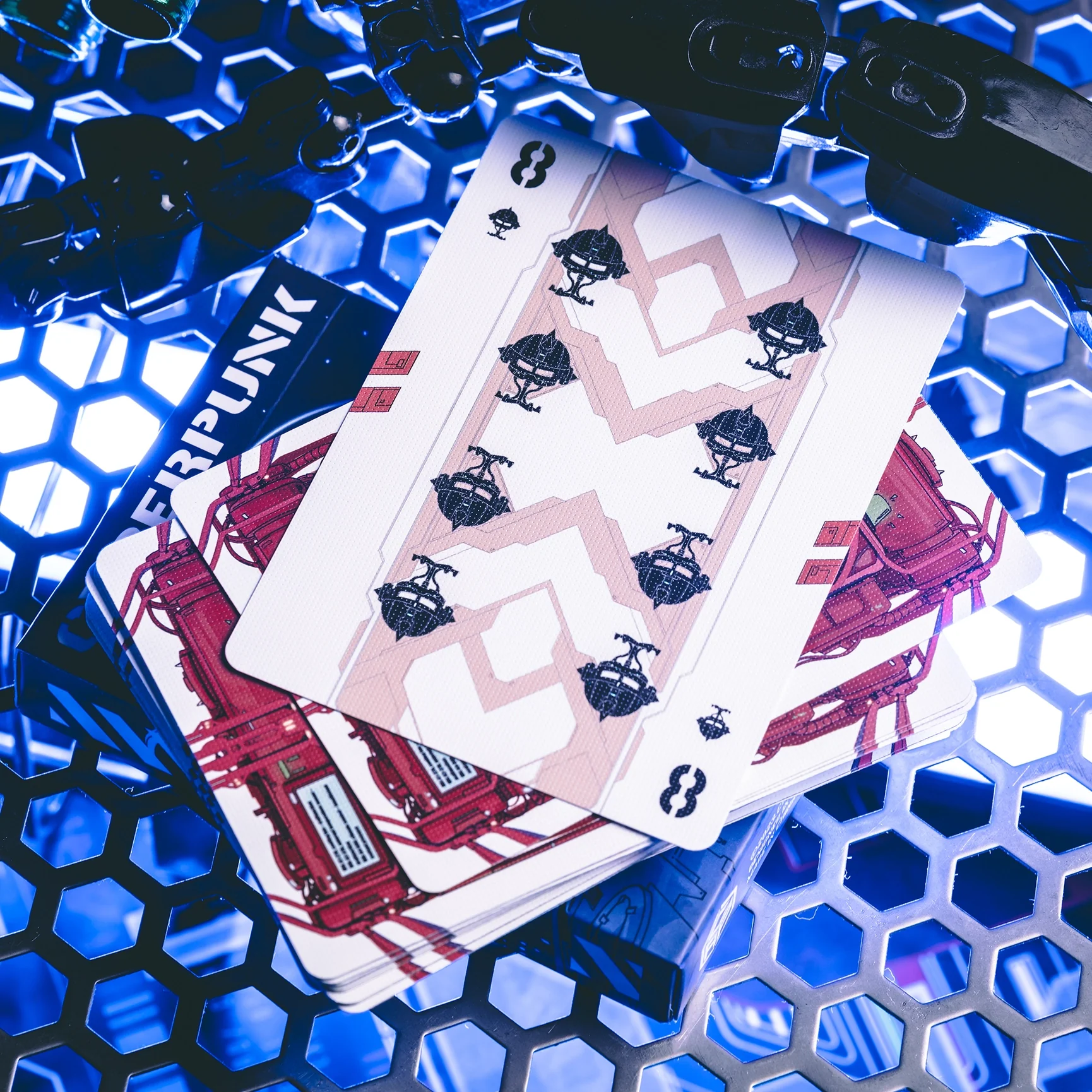 Cyberpunk Mythos Playing Cards - Red - Image 7