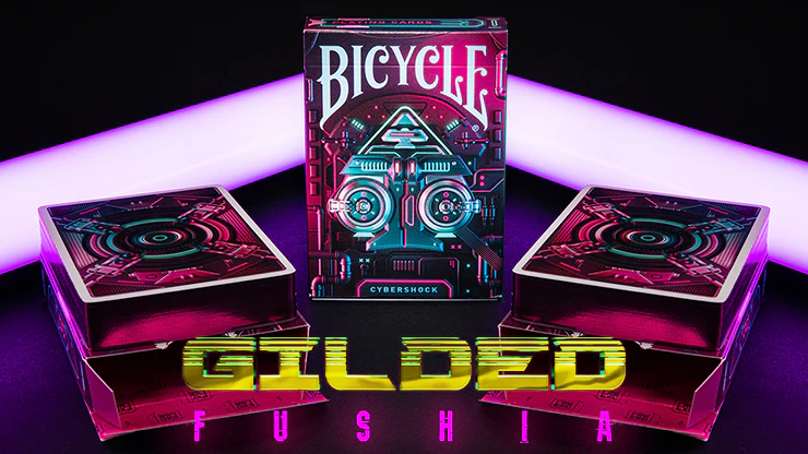 Cybershock Gilded Fushia Bicycle Playing Cards - Image 2