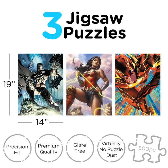 Dc Comics 3 X 500 Piece Jigsaw Puzzle Set - Image 2