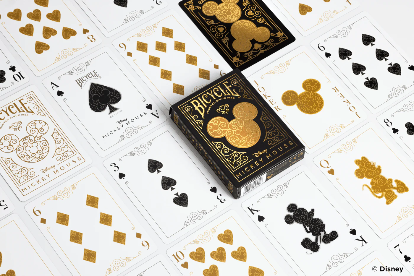 Disney Mickey Mouse Inspired Black and Gold Bicycle Playing Cards - Image 4
