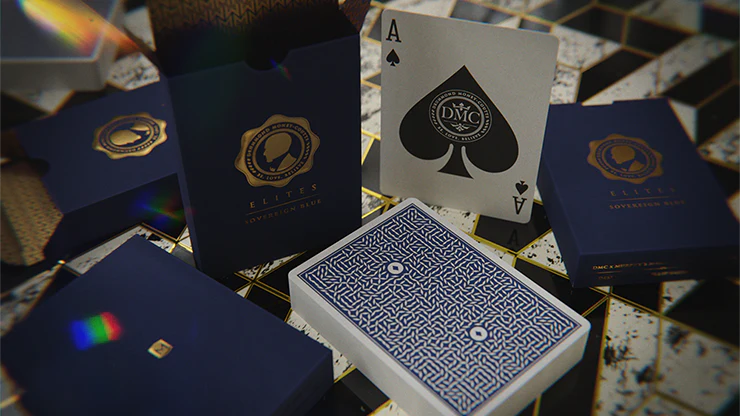 DMC Elites v4 Sovereign Blue Marked Playing Cards - Image 2