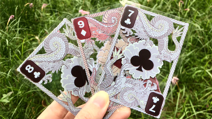 Dragon Fire Red Plastic Transparent Playing Cards - Image 2