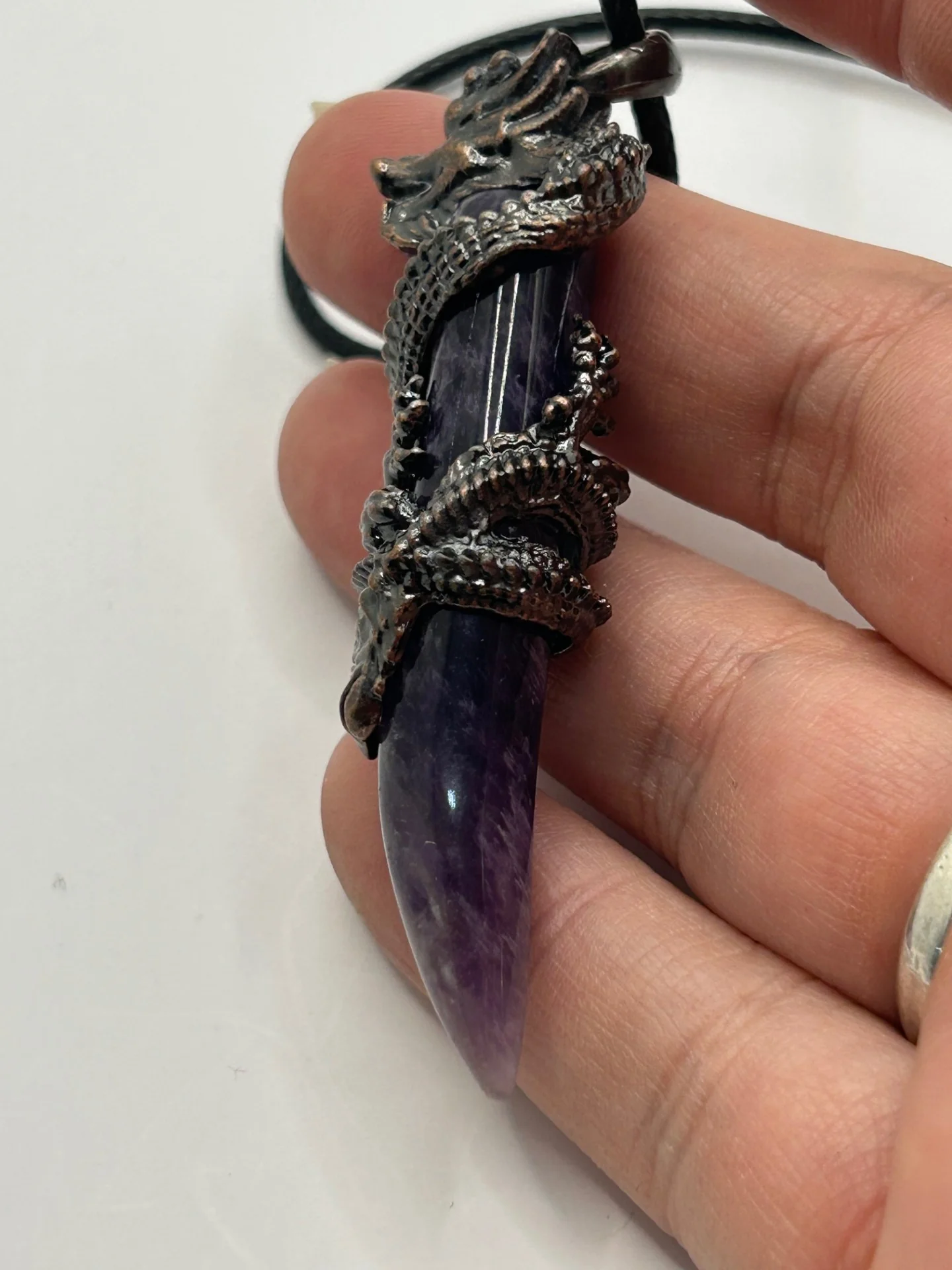Dragon Pendant Necklace in Amethyst - Image 4