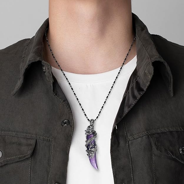 Dragon Pendant Necklace in Amethyst - Image 6
