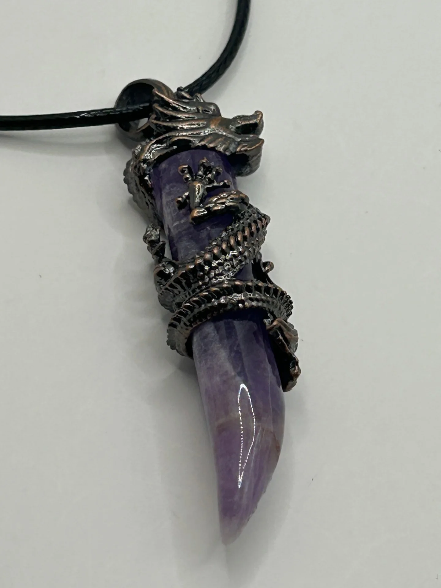 Dragon Pendant Necklace in Amethyst - Image 4