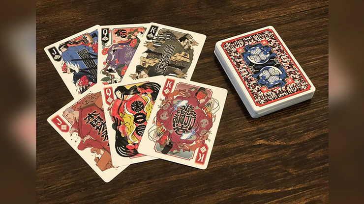 Edo Karuta Daimyo Red Deluxe Playing Cards USPCC - Image 2