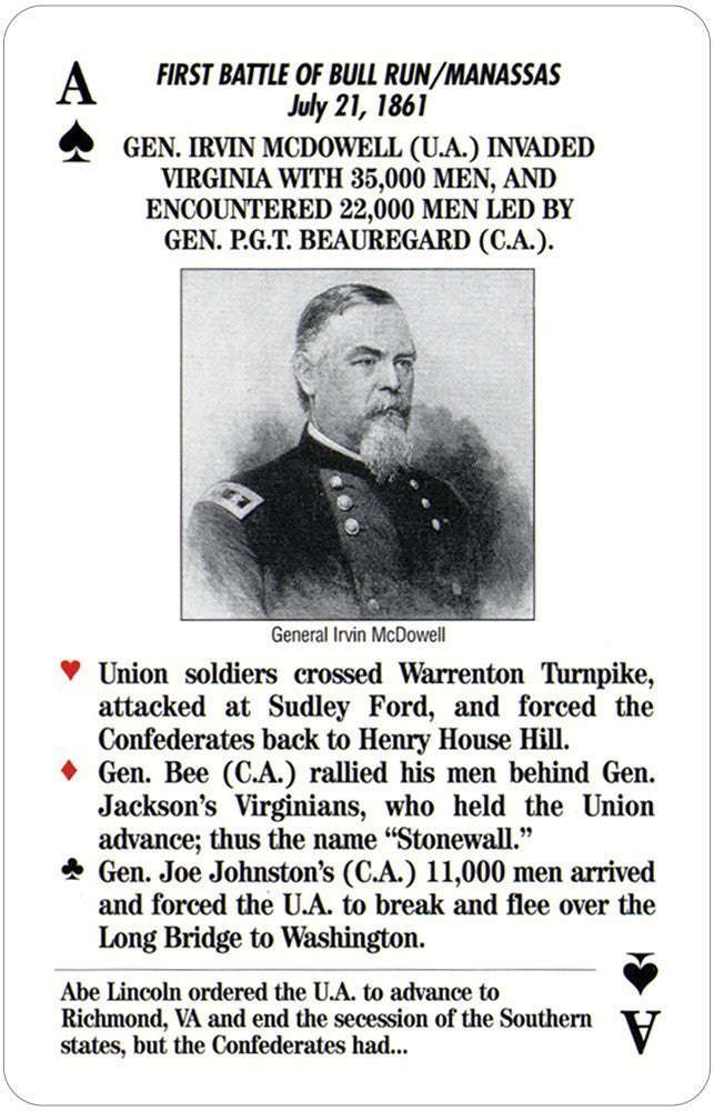 Famous Battles of the Civil War Playing Cards USGS - Image 4