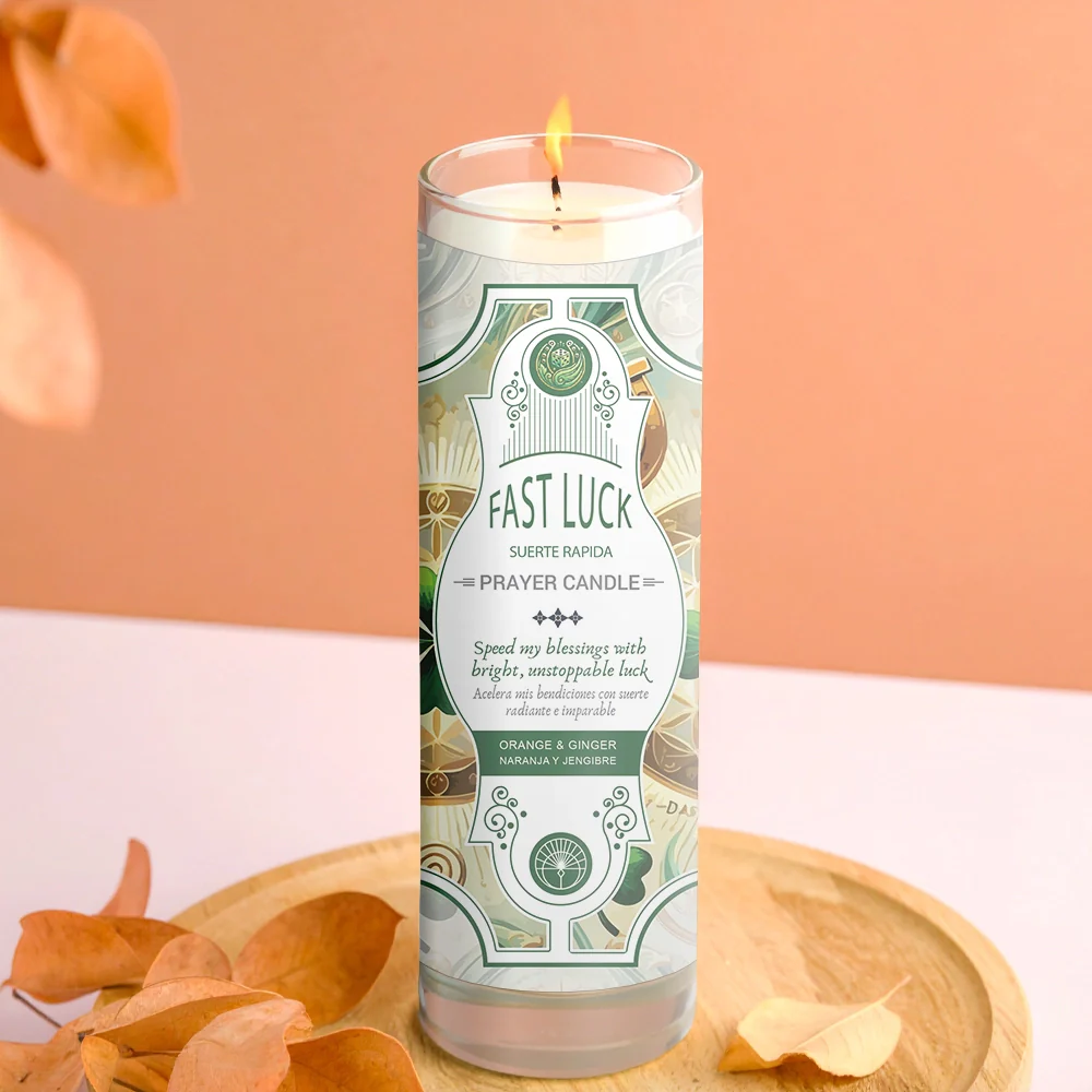 Fast Luck Prayer Candle 8" - Image 2