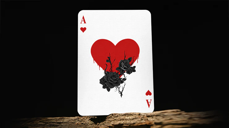 Feather and Bone Chrome Skull Playing Cards - Black - Image 4