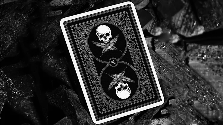Feather and Bone Chrome Skull Playing Cards - Black - Image 6