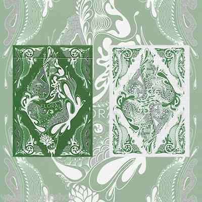 Floral Green Playing Cards USPCC - Image 2