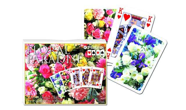 Floral Paradise Pink 2 Deck Set Bridge Playing Cards by Piatnik - Image 3