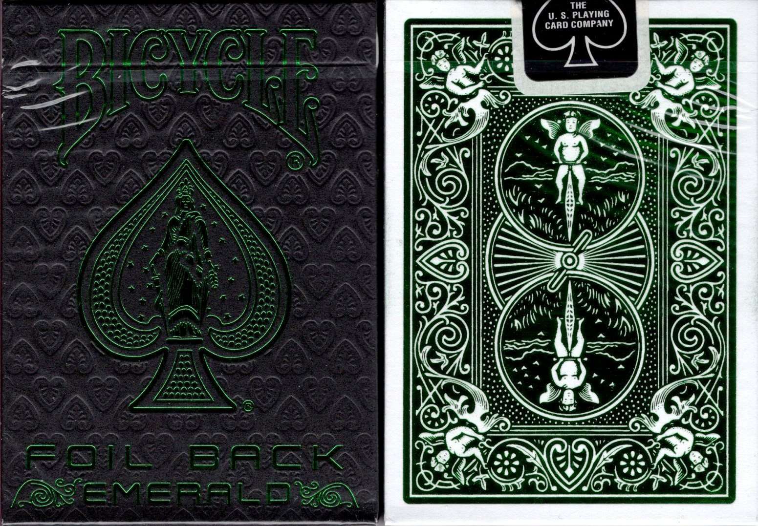 Foil Back Emerald Bicycle Playing Cards