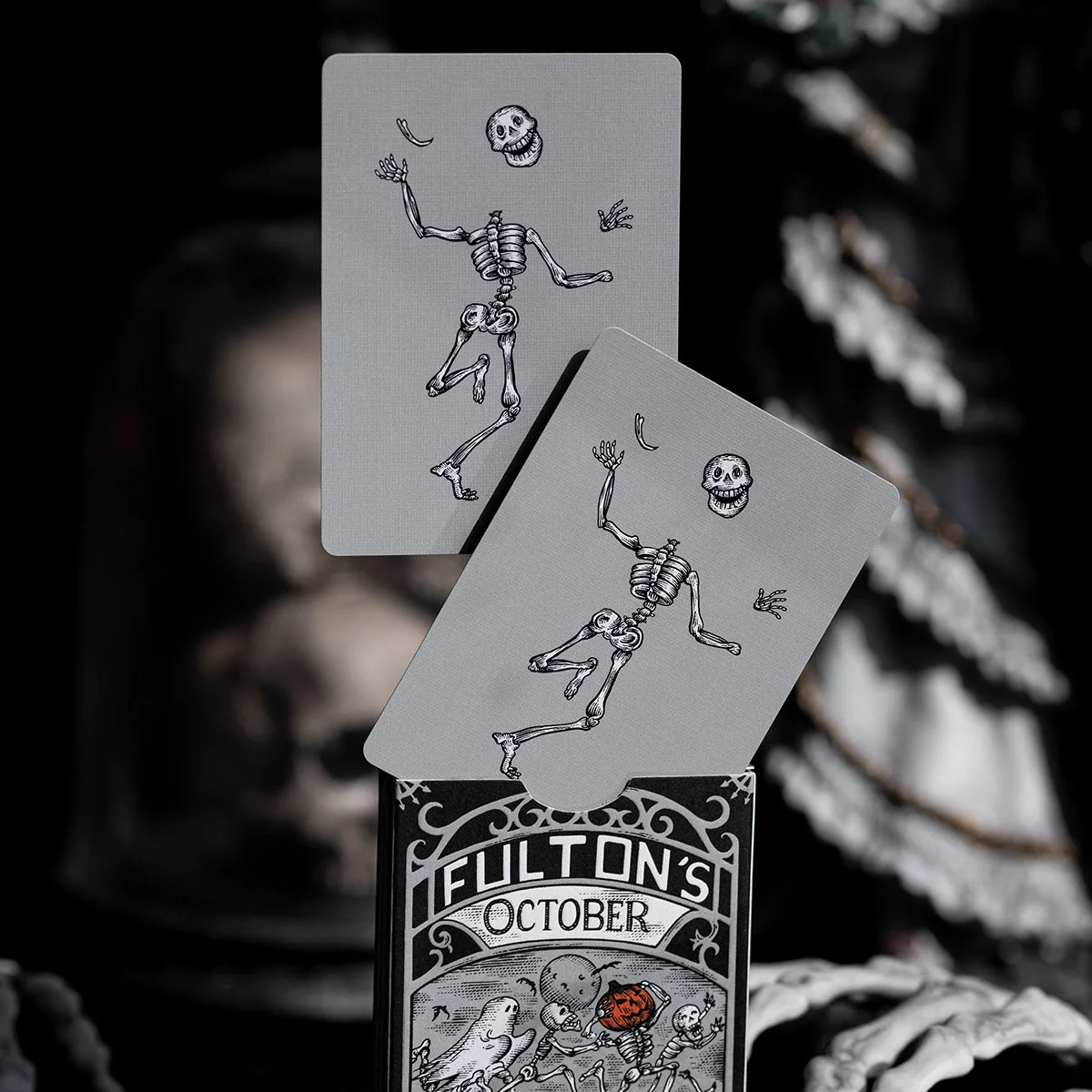 Fultons October Tombstone Grey Halloween Playing Cards - Image 4