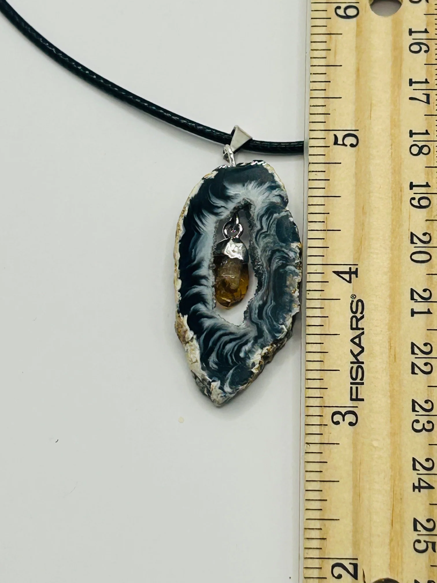 Geode Agate Necklace with Citrine - Image 6