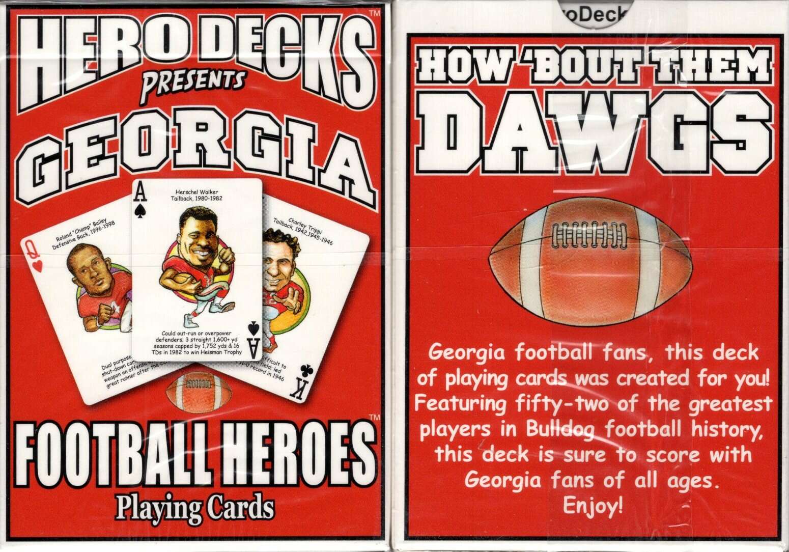 Georgia Football Heroes Playing Cards