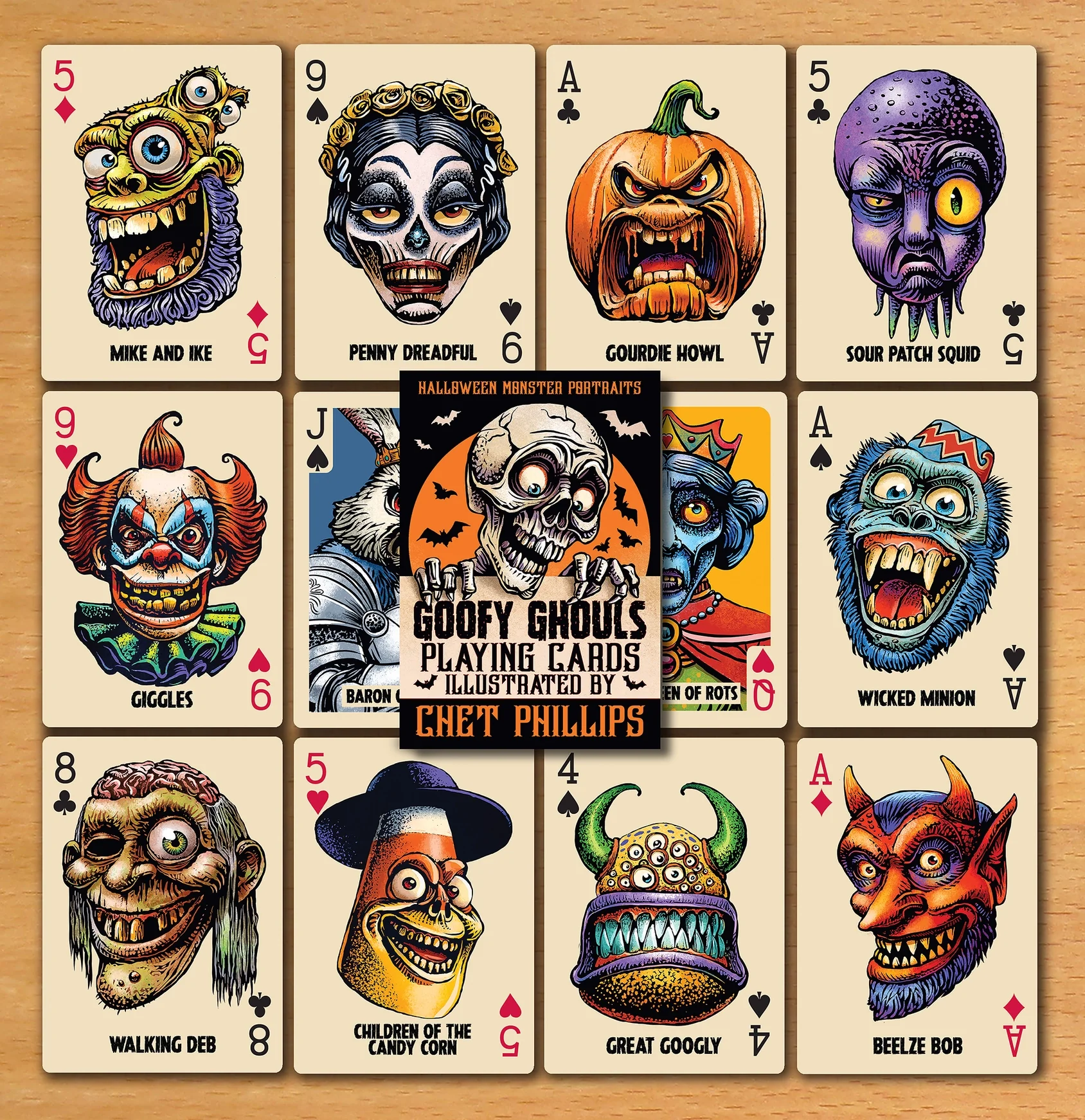 Goofy Ghouls- Halloween Monster Portraits Playing Card Deck - Image 2