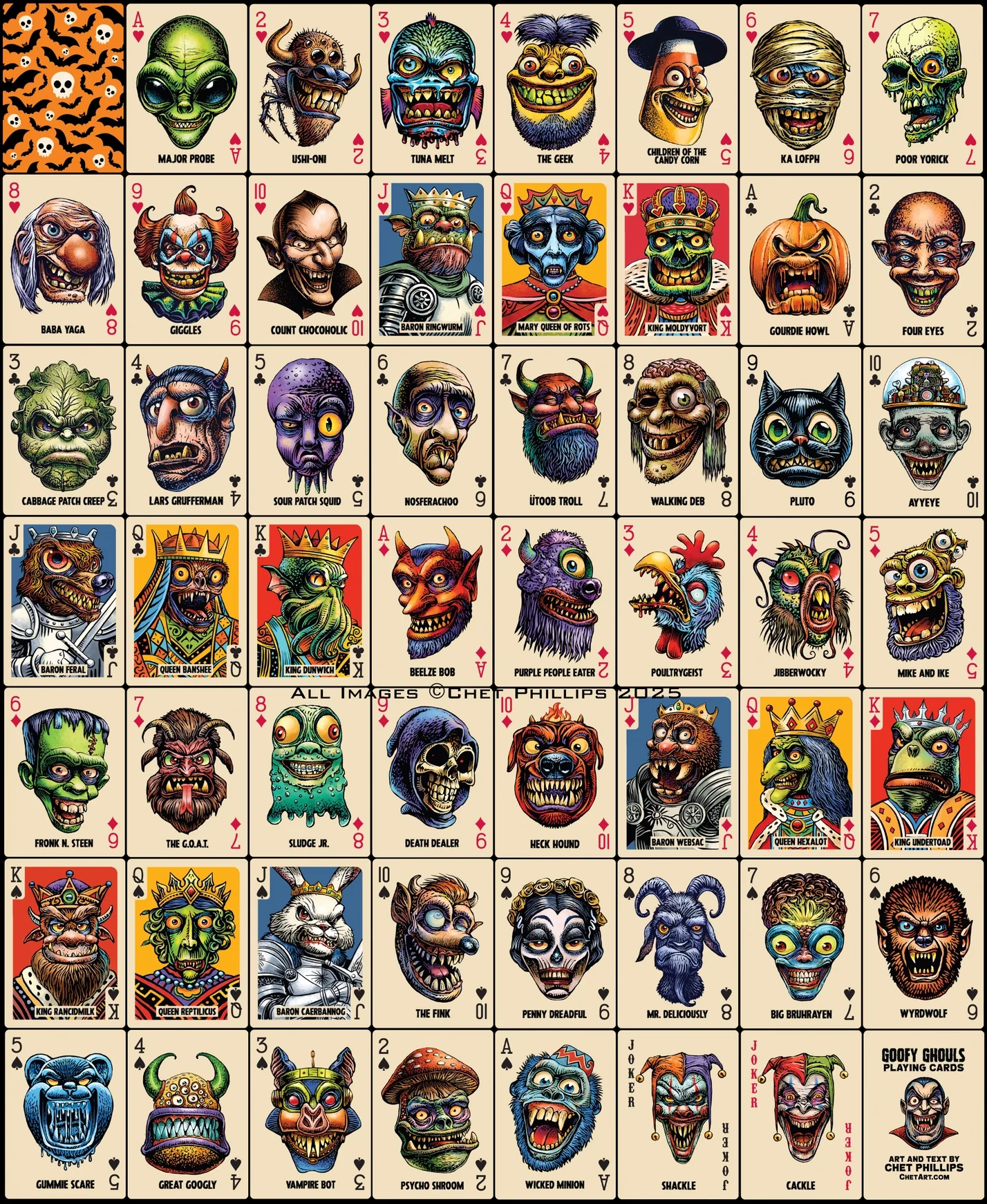 Goofy Ghouls- Halloween Monster Portraits Playing Card Deck - Image 3