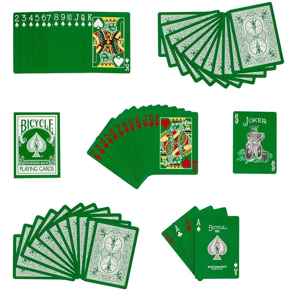 Green Reversed Rider Back v2 Bicycle Playing Cards - Image 3